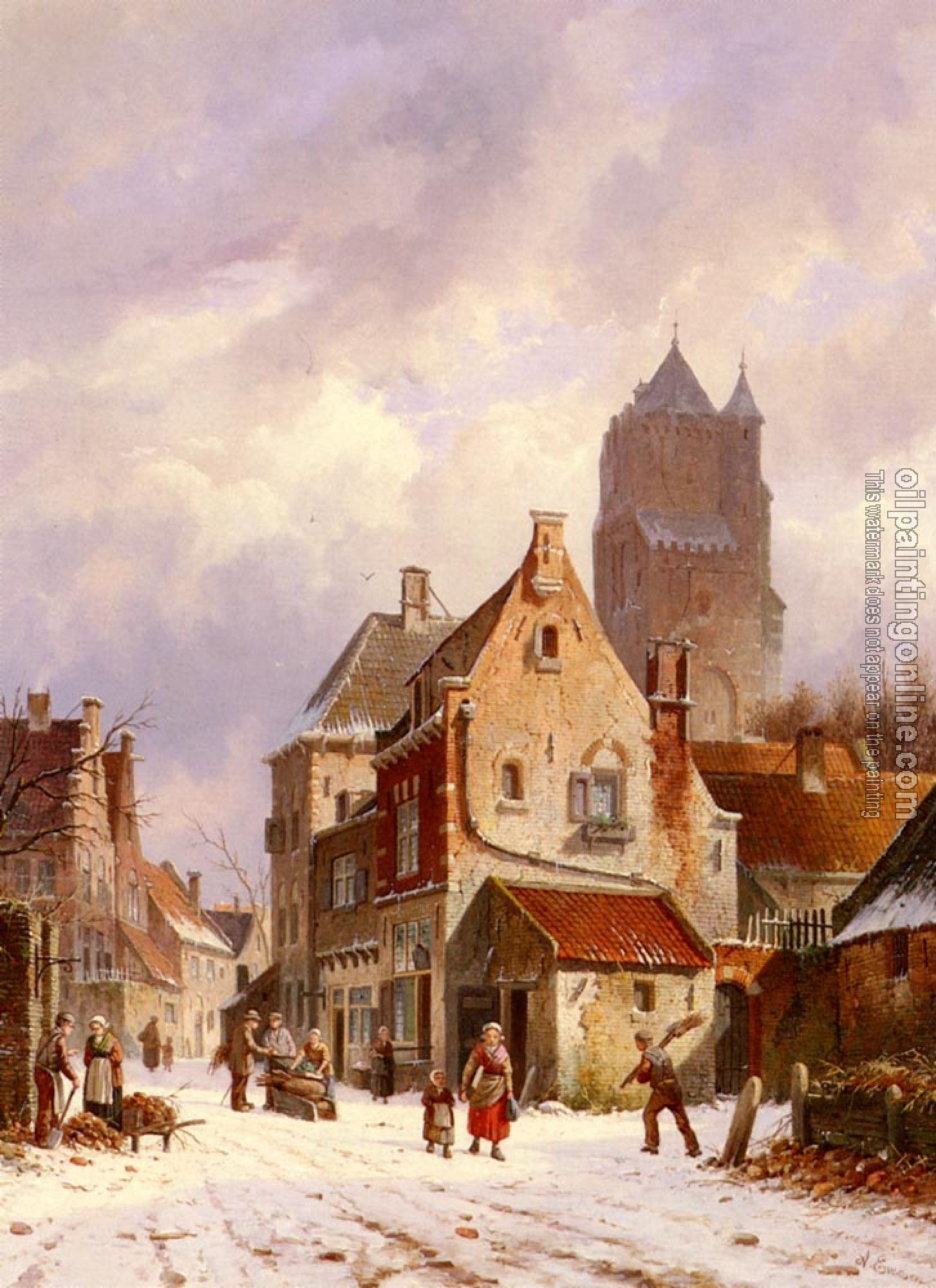 Eversen, Adrianus - A Winter Street Scene